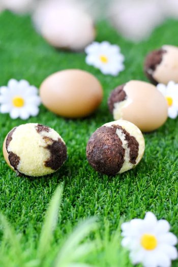 Gâteau marbré en coquille d'oeuf