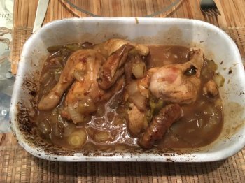 Coquelets à la bière et aux endives