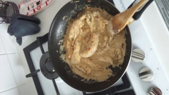 Emincé de poulet et crème plaisir