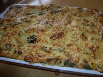 Lasagne de courgettes au jambon et béchamel au Saint-Marcellin