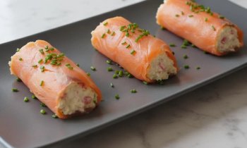 Cannelloni de saumon fumé à la ricotta et aux poivrons rouges