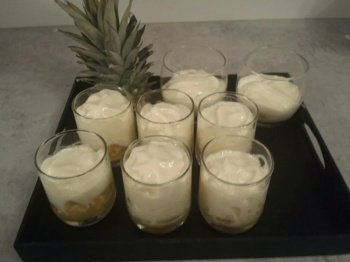 Verrine légère, espuma fromage blanc ananas