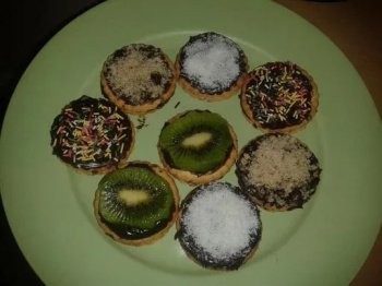 Petits palets au chocolat, au miel et au kiwi