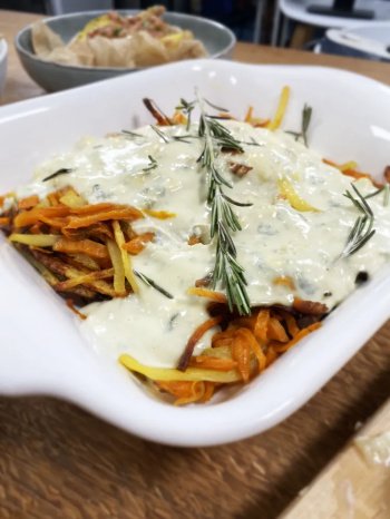 Julienne de légumes gratinée