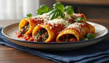 Cannellonis au bœuf ricotta et épinards