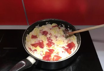 Risotto courgettes et viande des grisons