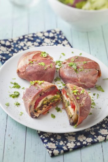 Timbale de jambon cru aux légumes du soleil (micro-ondes)