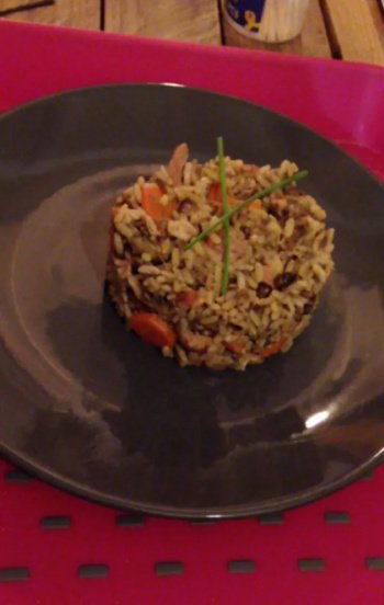 Risotto poulet fumé et cèpes