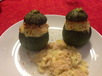 Courgettes farcies à la brandade de morue