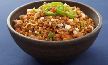 Salade rustique de lentilles au chorizo et légumes colorés