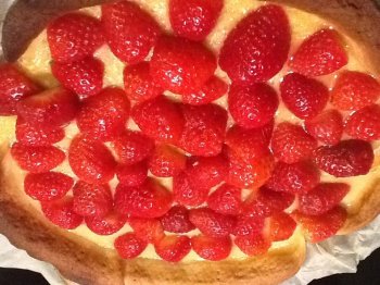 Tarte aux fraises et crème anglaise