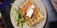 Feuilleté au saumon et fromage frais façon gaufre