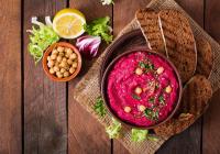 Houmous de betterave aux graines de courge au miel