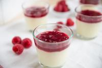 Panna cotta au coulis de framboise
