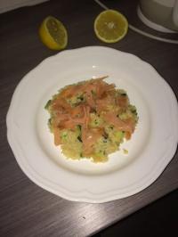 Risotto aux courgettes et saumon