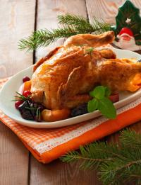 Chapon farci aux fruits secs