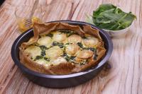 Quiche sur galettes de sarrasin chèvre épinards