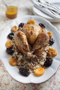 Poularde rôtie aux fruits d'hiver