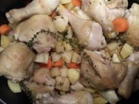 Ragoût de poulet aux topinambours et pommes de terre