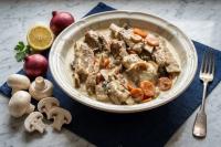 Blanquette de veau facile à la crème, carottes et champignons