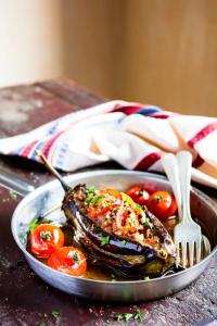 Aubergines farcies à l'agneau