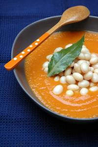 Velouté de potiron aux haricots blancs