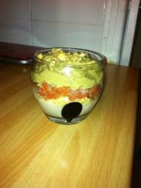Verrines au caviar d'aubergine et mousse de thon