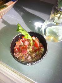 Tartare de thon albacore au couteau