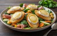 Salade d'épinards et chèvre chaud