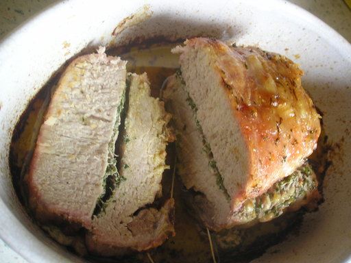 Rôti de porc au beurre d'escargot