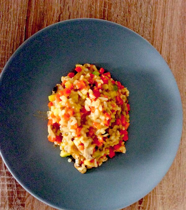 Risotto petits légumes et morilles