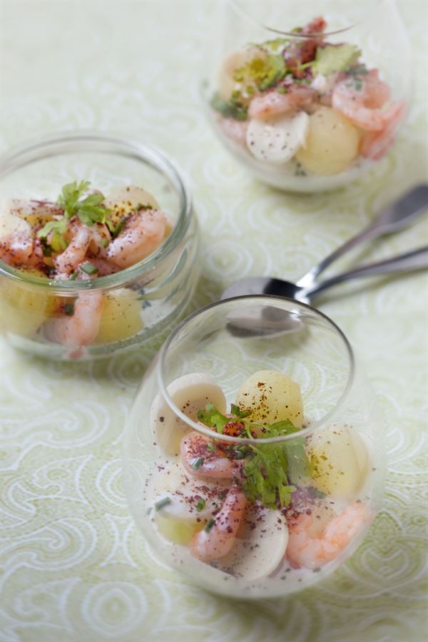recette Melon aux crevettes