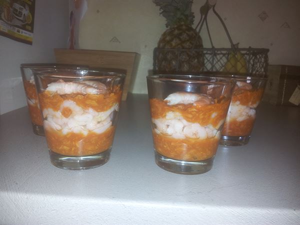 Verrine thon et crevettes facile