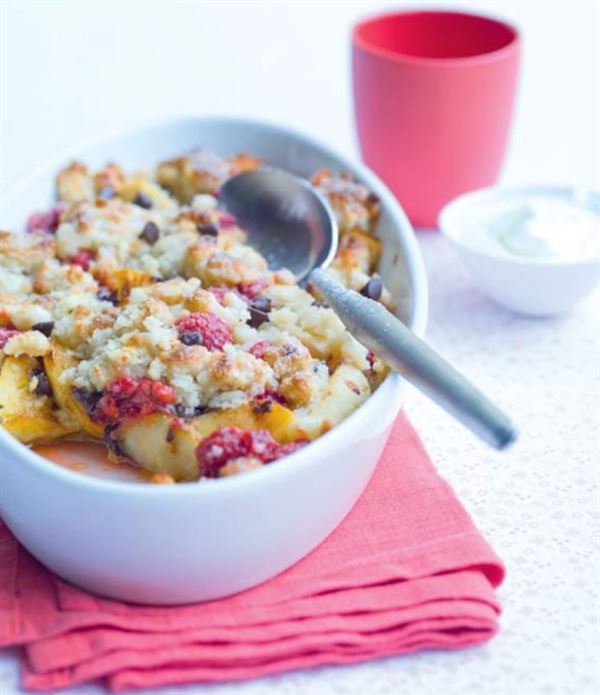 Crumble pamplemousse framboise