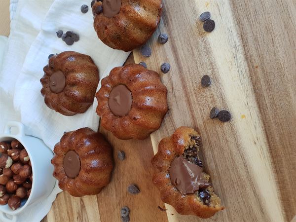 recette Moelleux Chocolat/Noisette coeur coulant sans gluten