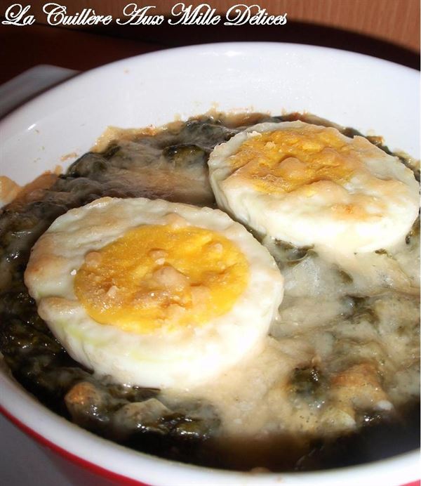 Oeufs durs gratinés à la florentine
