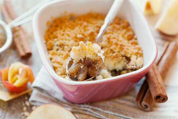 Crumble aux pommes et à la crème de marrons