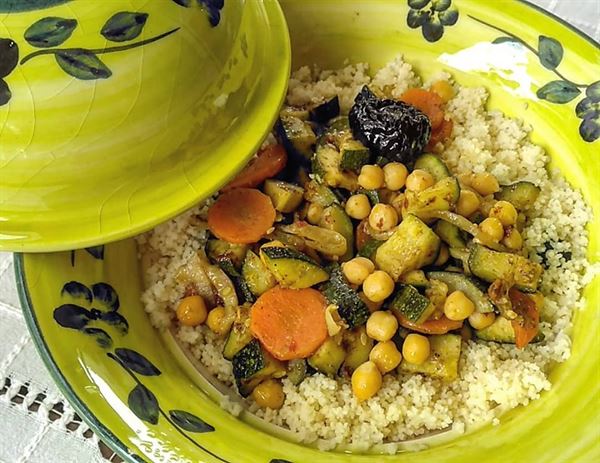 Fondue de courgettes et pois chiches