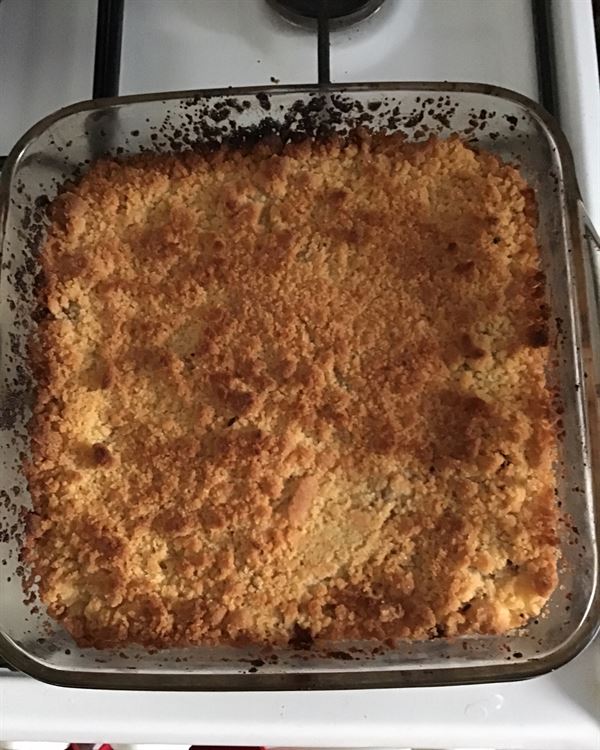 Crumble aux poires et pépites de chocolat