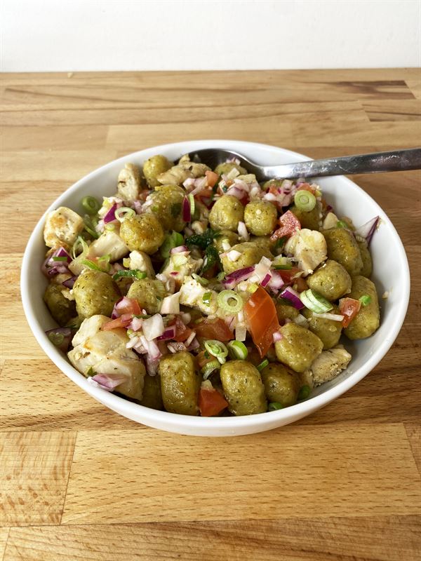 recette Gnocchi de banane plantain, poulet et sauce chien