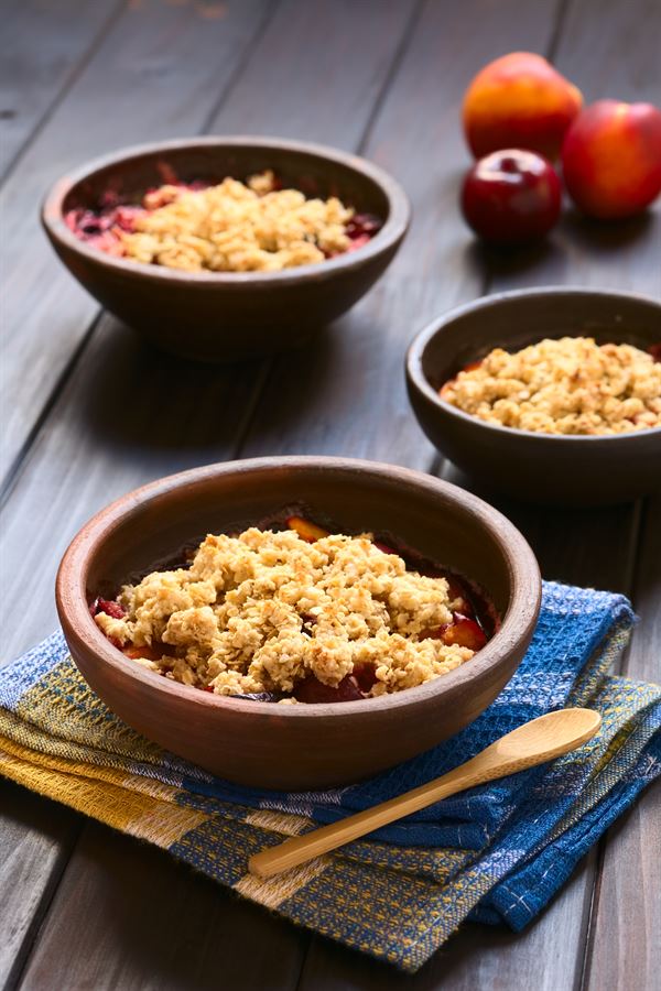 crumble de pêche inratable