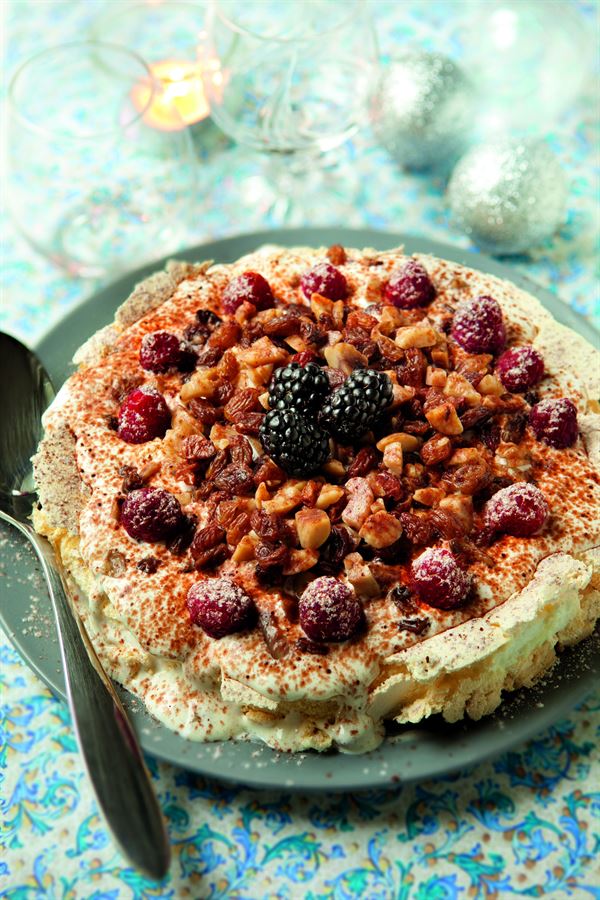 recette Pavlova marrons glacés raisins