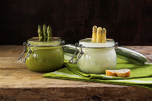 Crème d'asperges en verrines au Companion