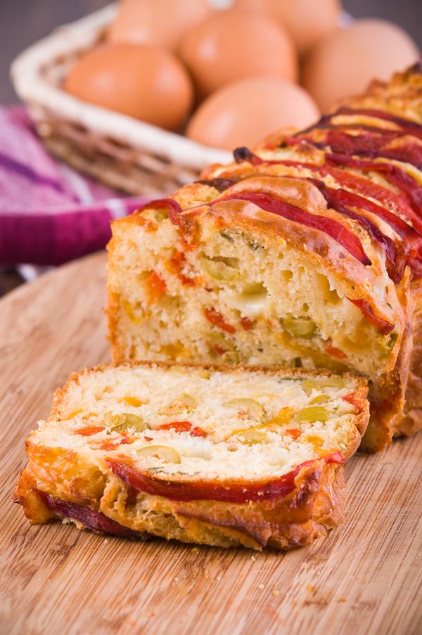 Cake salé chèvre et poivrons