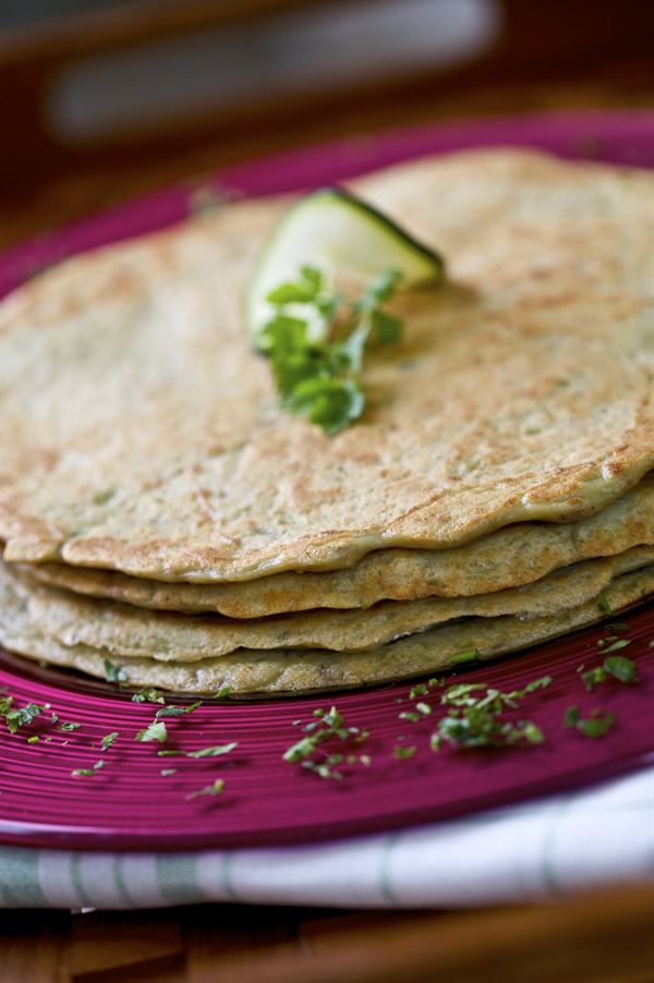 Blinis de courgettes et aubergines à lail