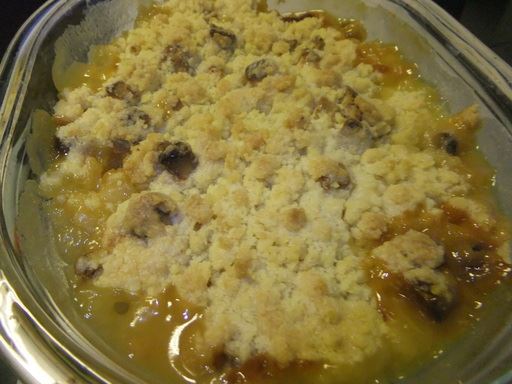 Crumble aux poires et au chocolat blanc