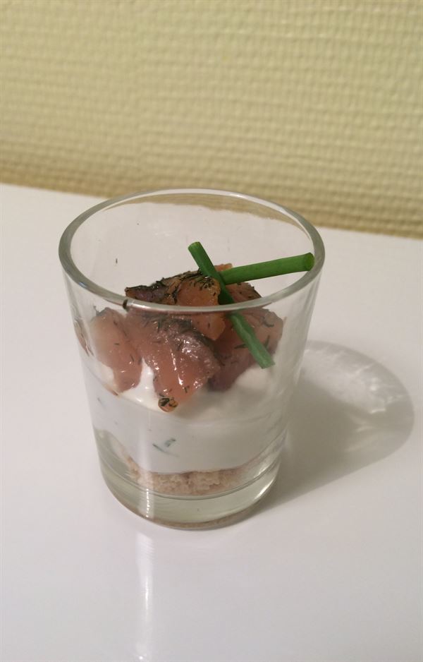 Verrine de saumon en cheese cake