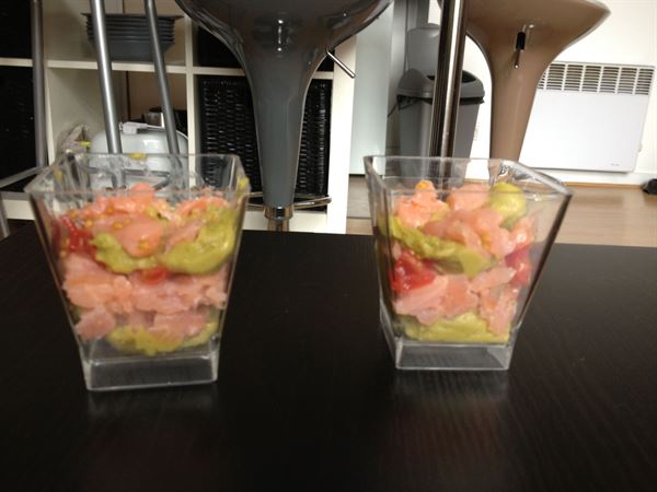 recette Verrine guacamole saumon