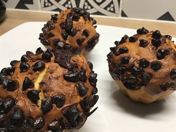 recette Muffins au chocolat au coeur croquant et fondant façon nono