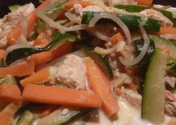 Curry de dinde carottes courgettes et soja